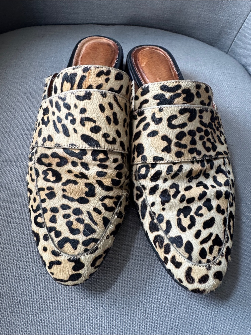 Halogen Leopard Print Mules in Tan and Black - Picture 3 of 5